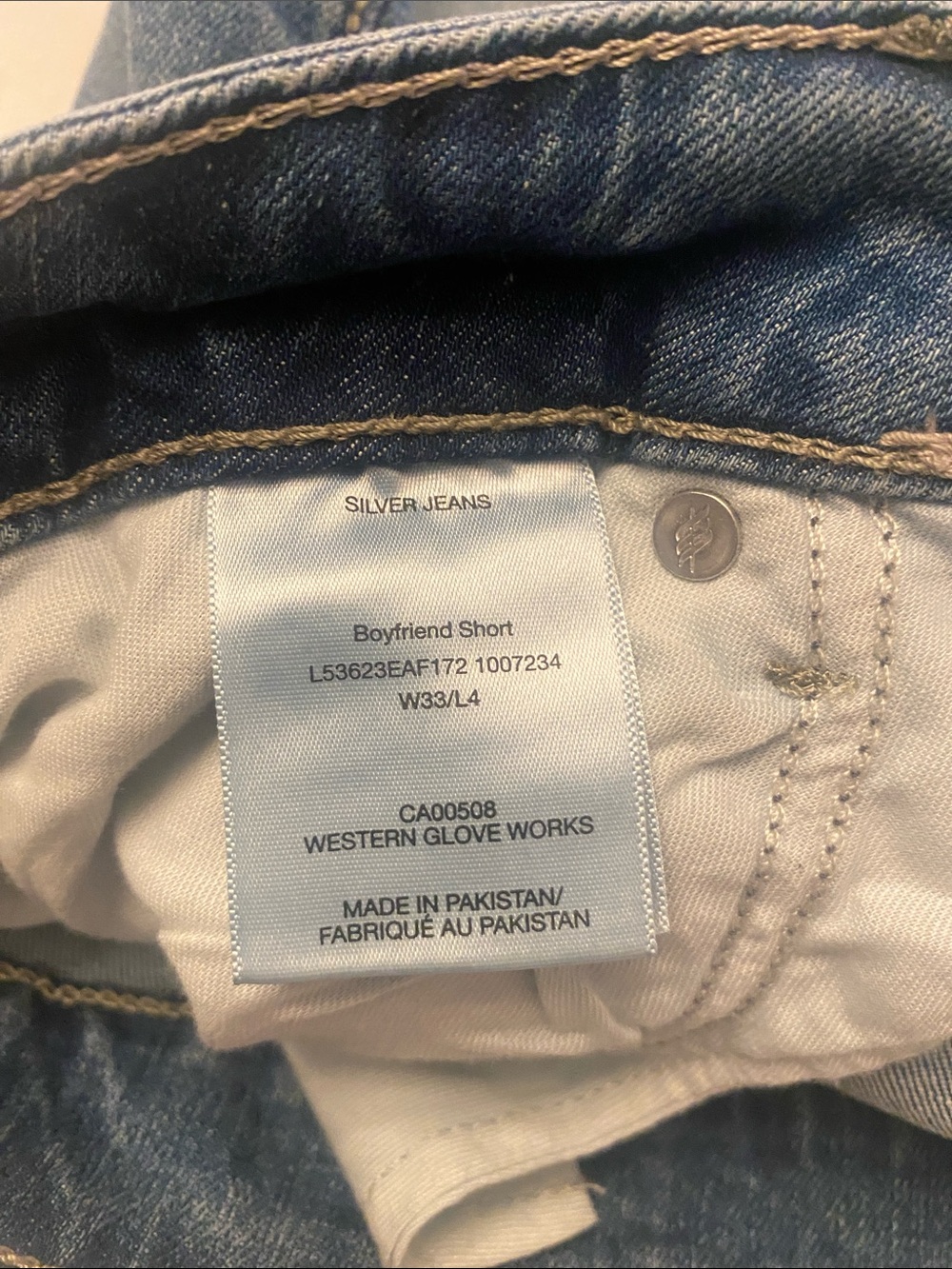 Silver Denim Distressed Jean Shorts - Picture 4 of 7
